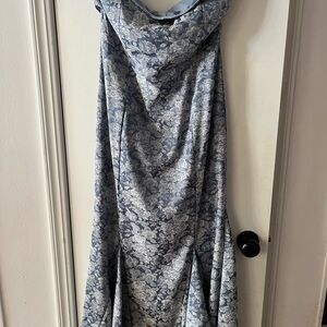 Altar'd State Blue and White Floral Midi Dress